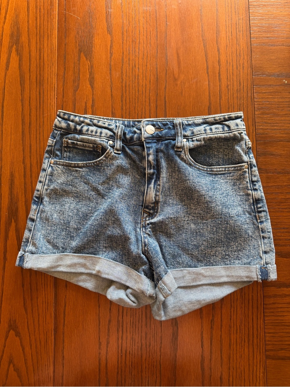 Classic High-Rise Blue Denim Women’s Shorts